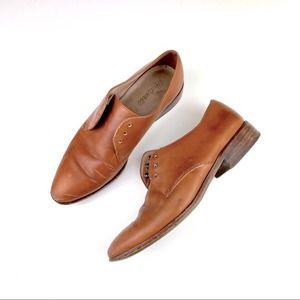 MADEWELL Frances Oxford Lace Up Leather Neutral Classic Warm Earth Tone Brown
